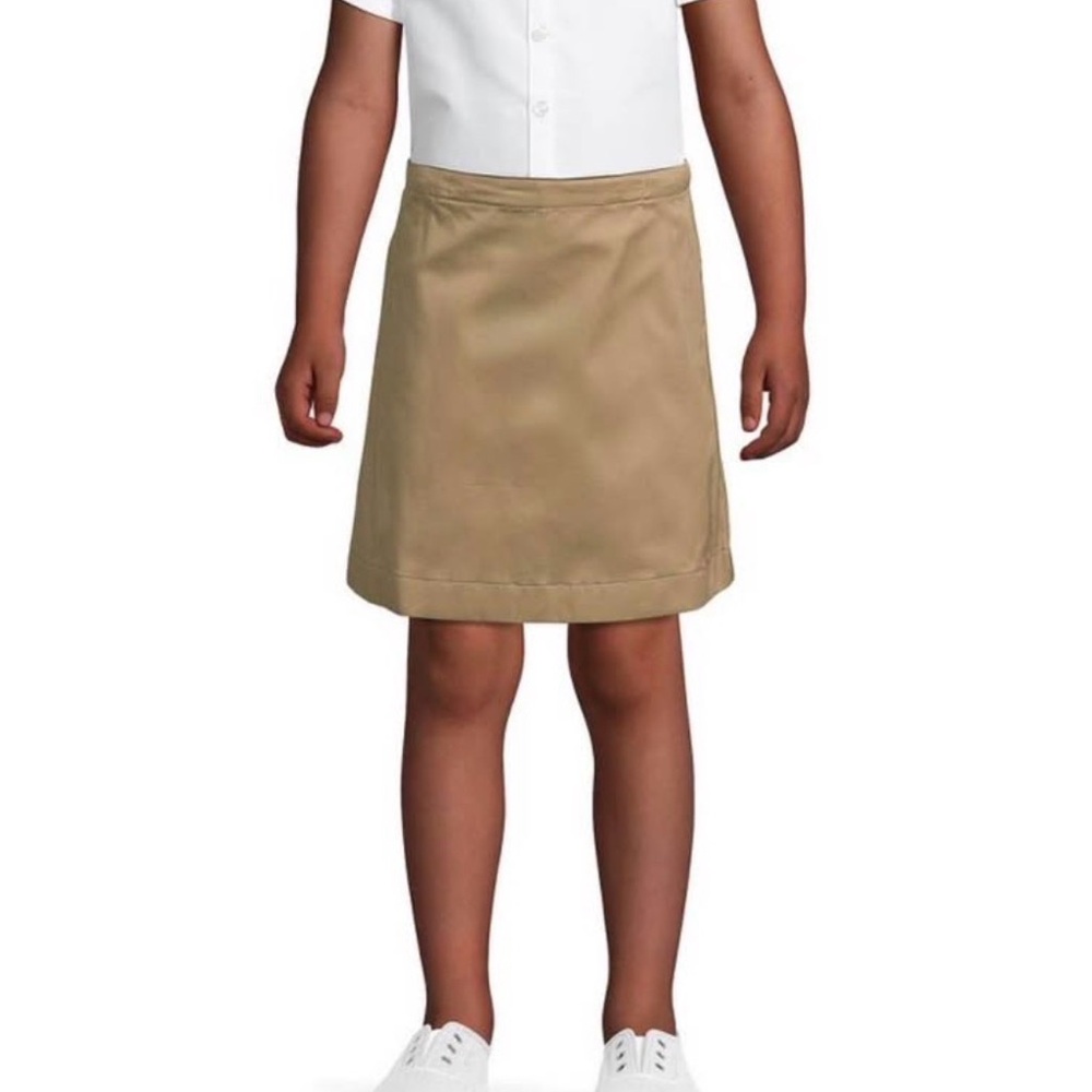 Lands' End Girls' Khaki A-Line School Skirt